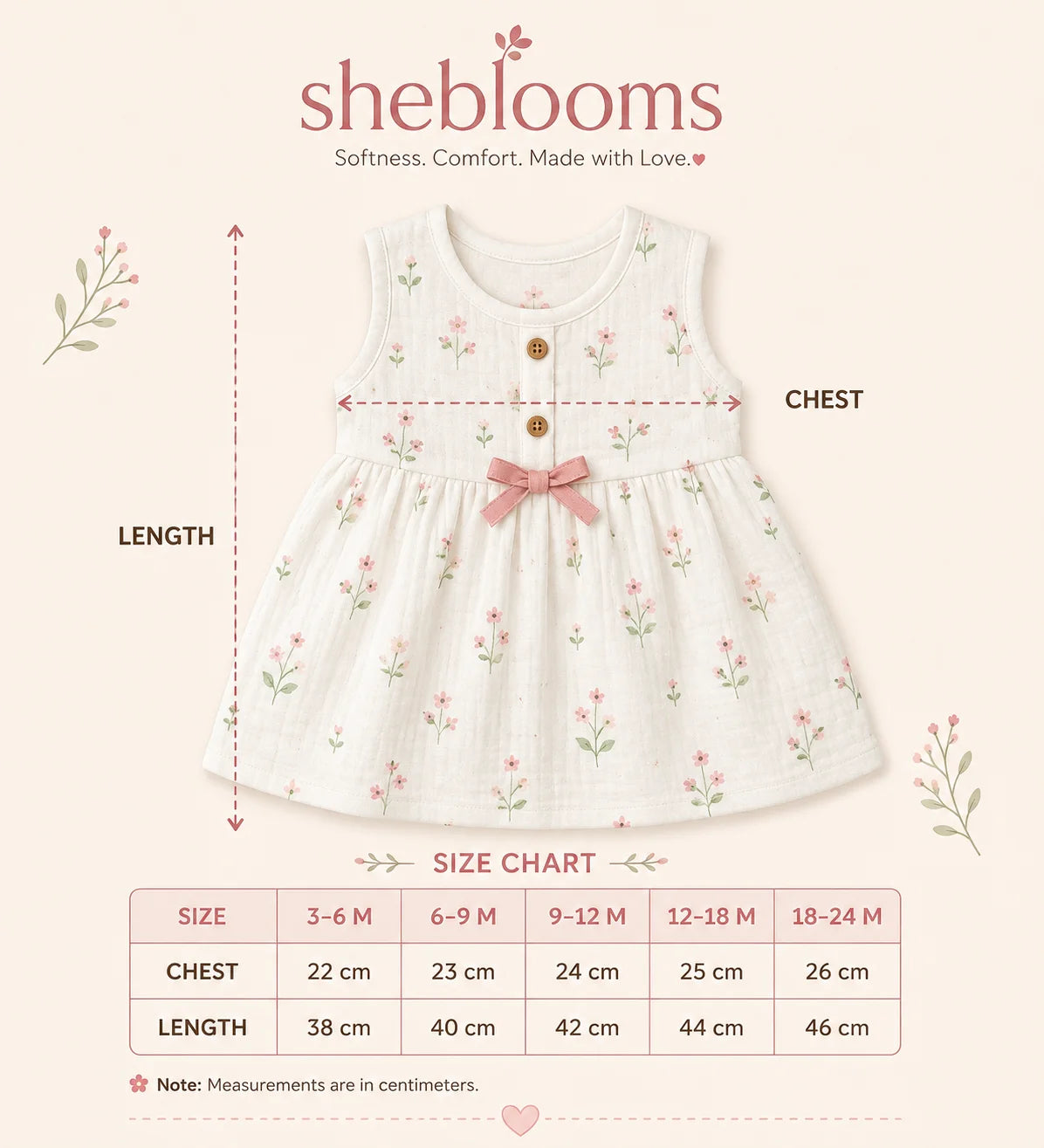 Blue heart muslin frock jabla