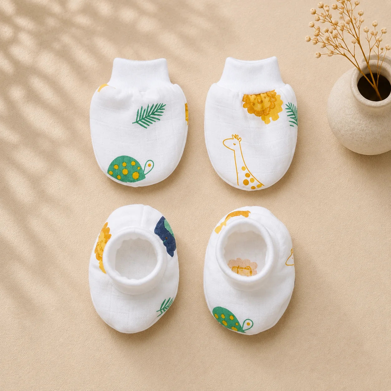 Little safari mittens and booties