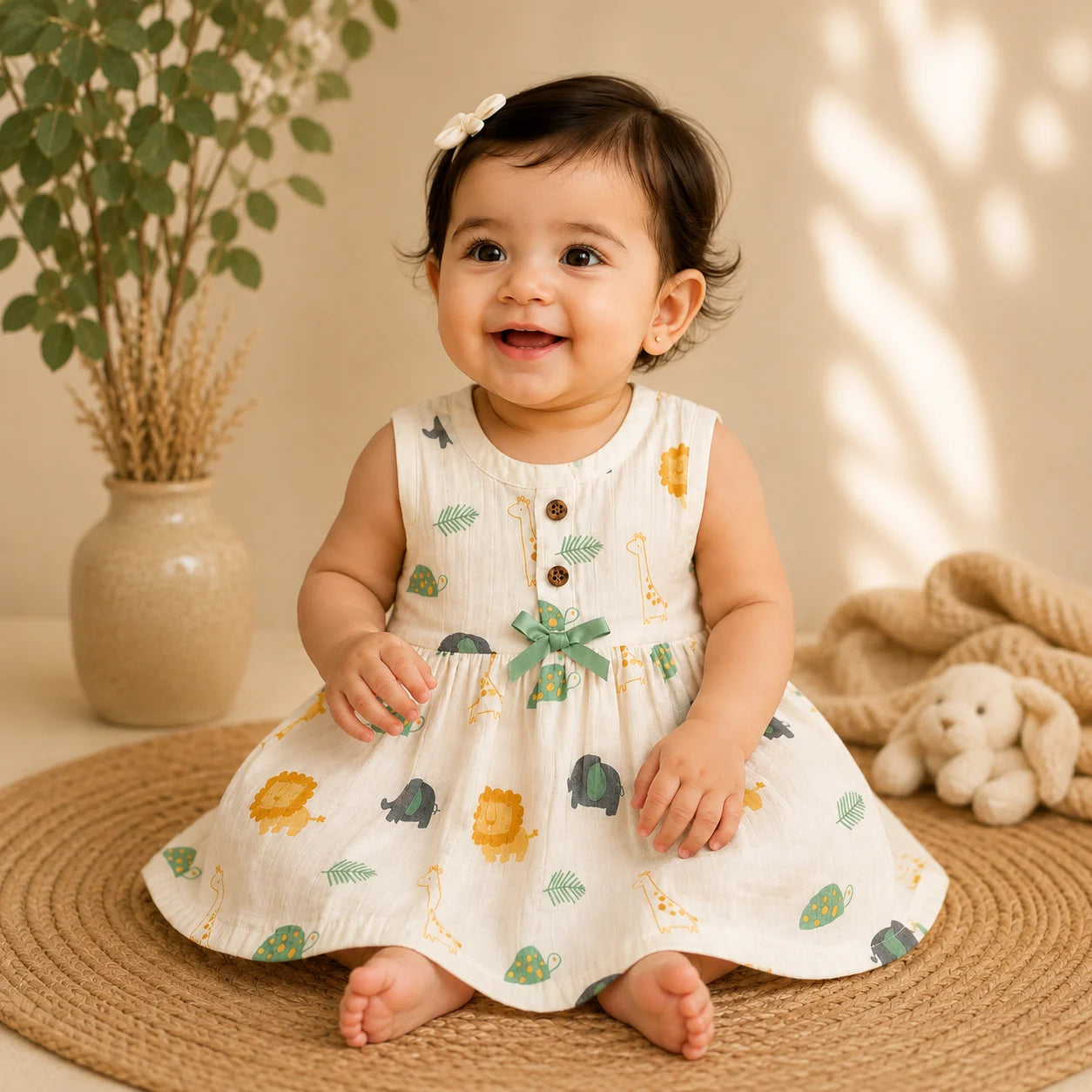 Little safari muslin frock jabla