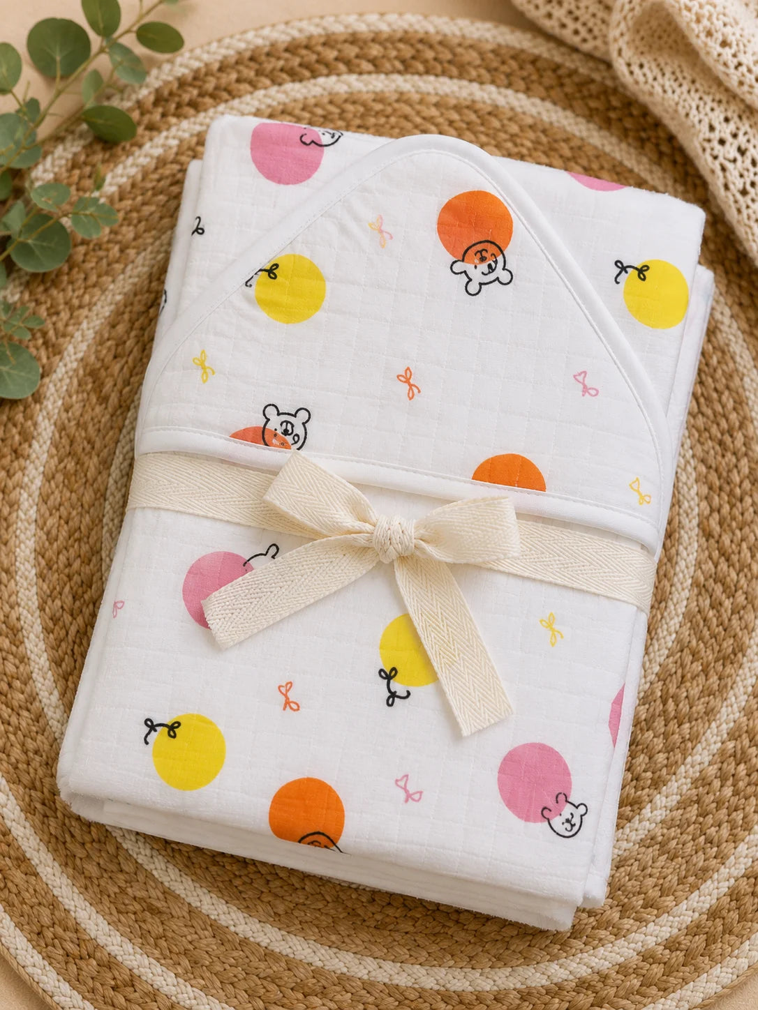 Smiley multi color hooded towels