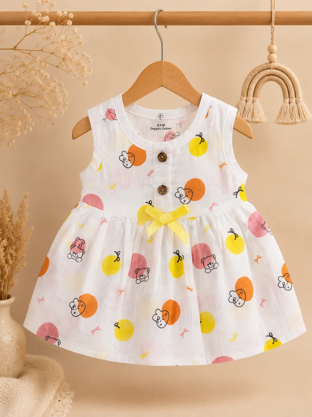 Smiley multi color muslin frock jabla