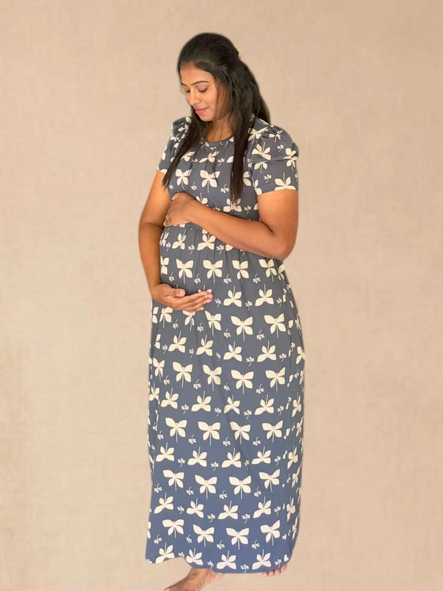 Navy butter feeding lounge maxi