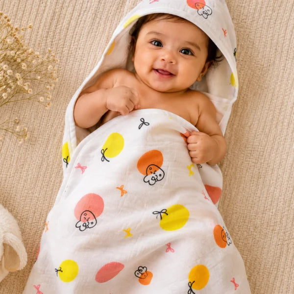 Smiley multi color hooded towels
