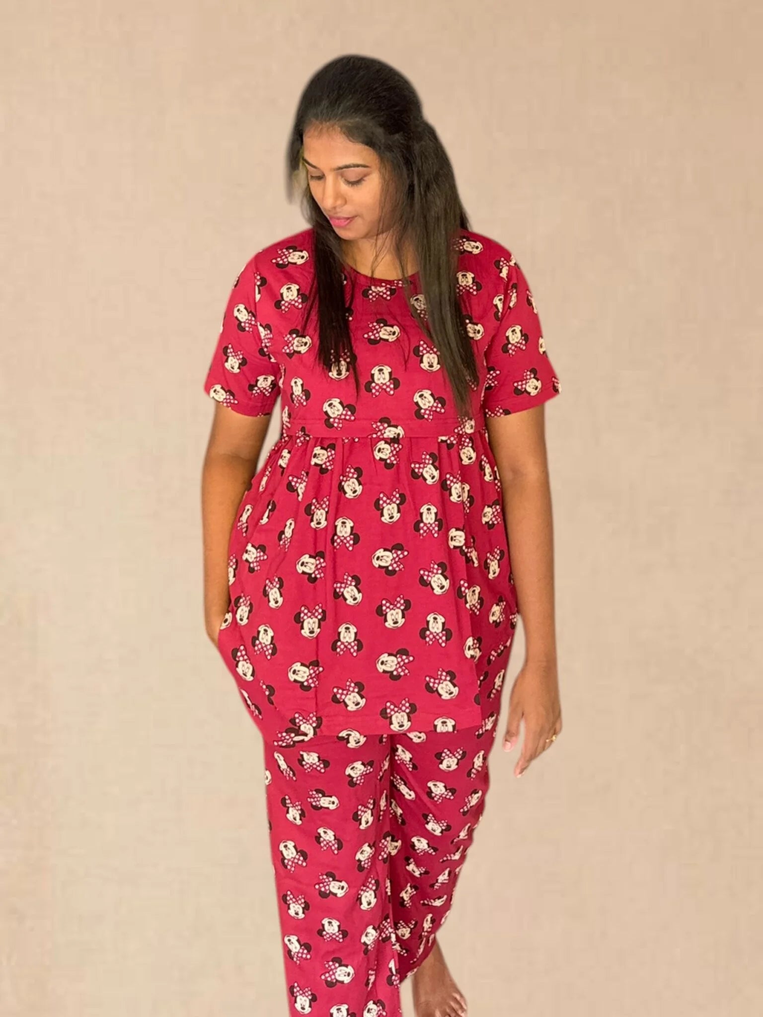 Red micky feeding lounge co-ord